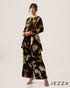 Printed Polyester Peplum Top & Pant Set 59302